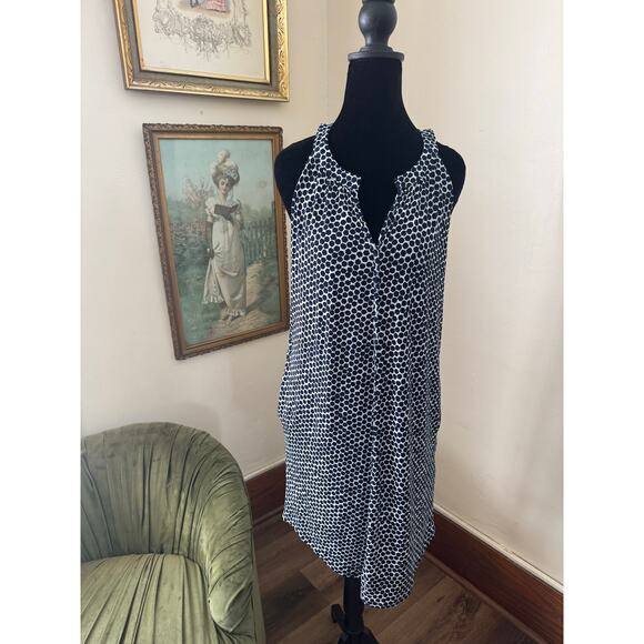 Banana Republic Dresses & Skirts - Banana Republic Navy White Print Sleeveless Dress Women’s Small